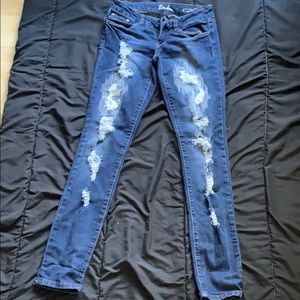 Destressed jeans